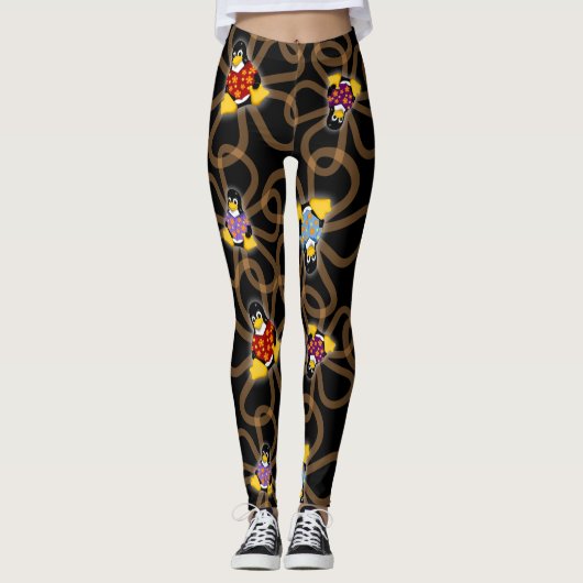 Plotseling pinguïns Leggings (donker) (Voorkant)