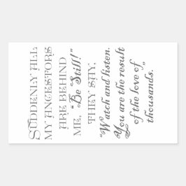 Plotseling staan al mijn voorouders achter me, "We Rechthoekige Sticker