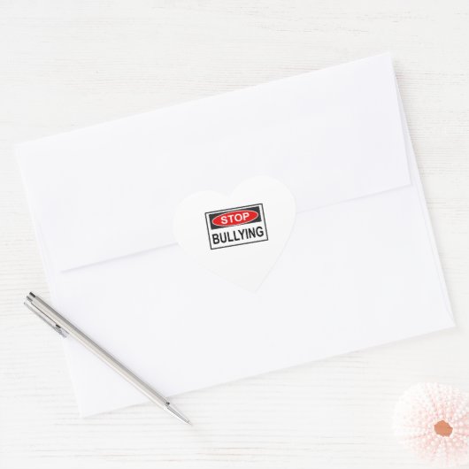 Plotseling stoppen rood hart sticker (Envelop)