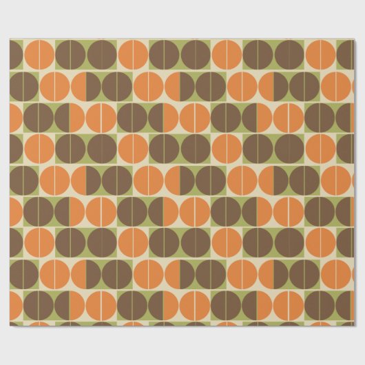 Plotseling Zeventig Oranje Bruin Groen Geometrisch Cadeaupapier (Vlak)