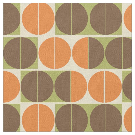 Plotseling Zeventig Oranje Bruin Groen Geometrisch Stof (Close Up)