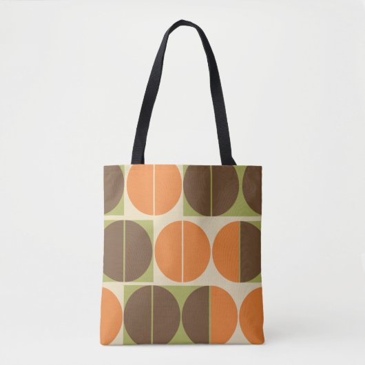 Plotseling Zeventig Oranje Bruin Groen Geometrisch Tote Bag (Voorkant)