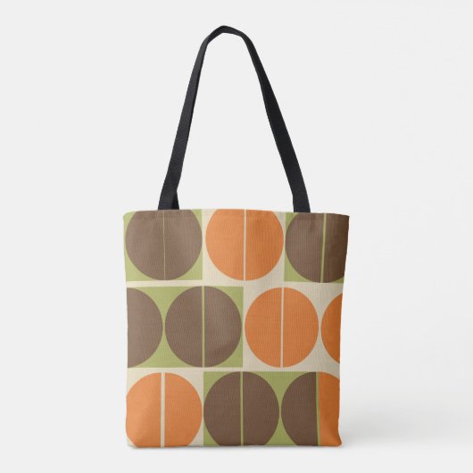 Plotseling Zeventig Oranje Bruin Groen Geometrisch Tote Bag (Achterkant)