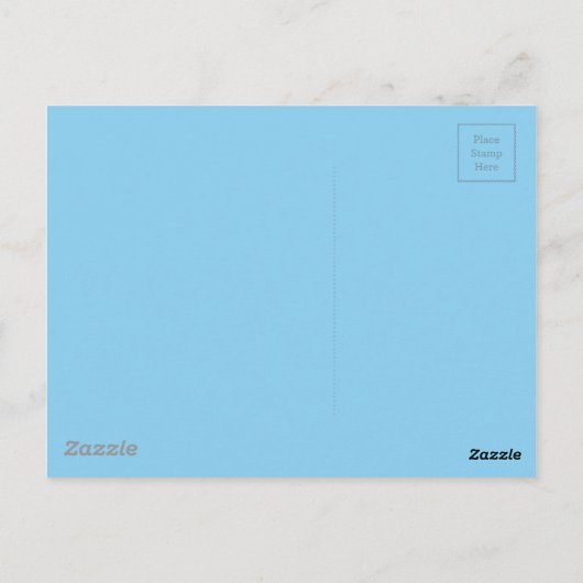 Plotselinge blauwe kleur briefkaart (Achterkant)