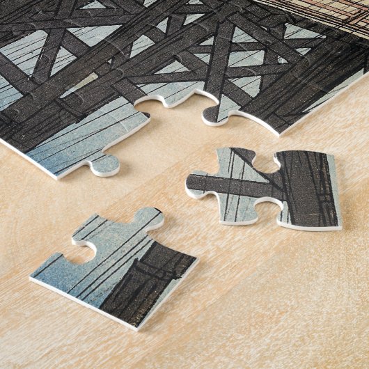 Plotselinge douche over de Shin-Ō hashi-brug en A Legpuzzel (Zijkant)