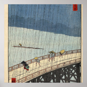 Plotselinge douche over de Shin-Ō hashi-brug en A Poster