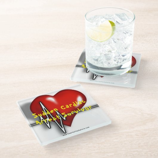 Plotselinge hartstilstand Overlevenden Glazen Onderzetter (Schuin)