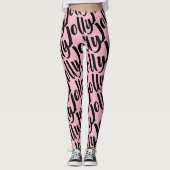 Plotselinge herhaling van het patroon bij roze kal leggings (Voorkant)