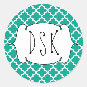 Plotselinge leuke blauwgroen eenvoudige Marokkaans Ronde Sticker