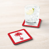 Plotselinge palmboom - diep rood en wit bier onderzetter (Rechterzijde)