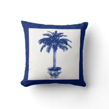 Plotselinge palmboom - marineblauw en wit