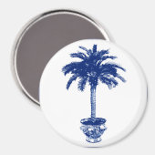 Plotselinge palmboom - marineblauw en wit magneet (Voorkant / Achterkant)
