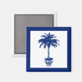 Plotselinge palmboom - marineblauw en wit magneet (Voorkant / Achterkant)
