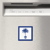 Plotselinge palmboom - marineblauw en wit magneet (Insitu (Vaatwasser))