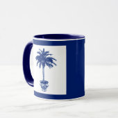 Plotselinge palmboom - marineblauw en wit mok (Voorkant links)
