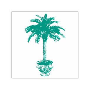 Plotselinge palmboom  zelfinktende stempel