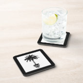 Plotselinge palmboom - zwart-wit bier onderzetter (Rechterzijde)