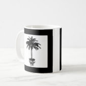 Plotselinge palmboom - zwart-wit koffiemok (Voorkant links)