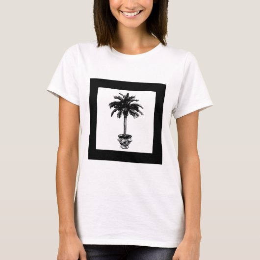 Plotselinge palmboom - zwart-wit t-shirt (Voorkant)