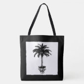 Plotselinge palmboom - zwart-wit tote bag (Voorkant)