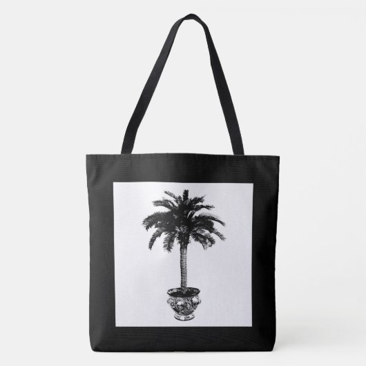 Plotselinge palmboom - zwart-wit tote bag (Voorkant)