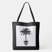 Plotselinge palmboom - zwart-wit tote bag (Achterkant)