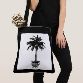 Plotselinge palmboom - zwart-wit tote bag (Dichtbij)