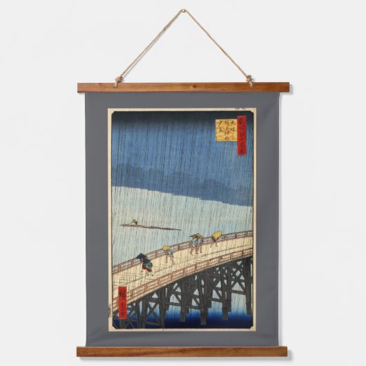 Plotselinge regen, Hiroshige Hangend Wandkleed (Voorkant)