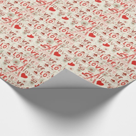 Plotselinge Valentijnse patroonliefde in de Parijs Cadeaupapier (Hoek)