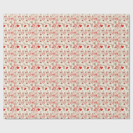 Plotselinge Valentijnse patroonliefde in de Parijs Cadeaupapier (Vlak)