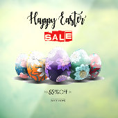 Plotselinge verkoop van gedecorbeerde paaseieren a raamsticker (Vel 3)