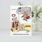 Plotselinge verrassing, parachutist, grappig save the date (Staand voorkant)