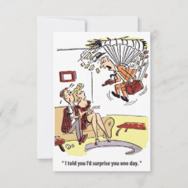 Plotselinge verrassing, parachutist, grappig save the date