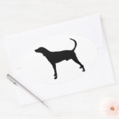 plotshond silhouet ovale sticker (Envelop)