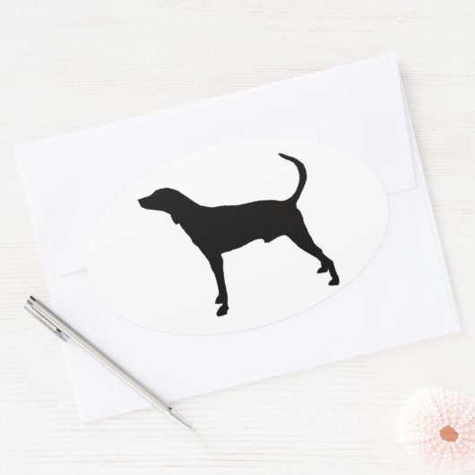 plotshond silhouet ovale sticker (Envelop)