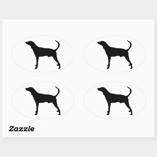 plotshond silhouet ovale sticker (Vel)