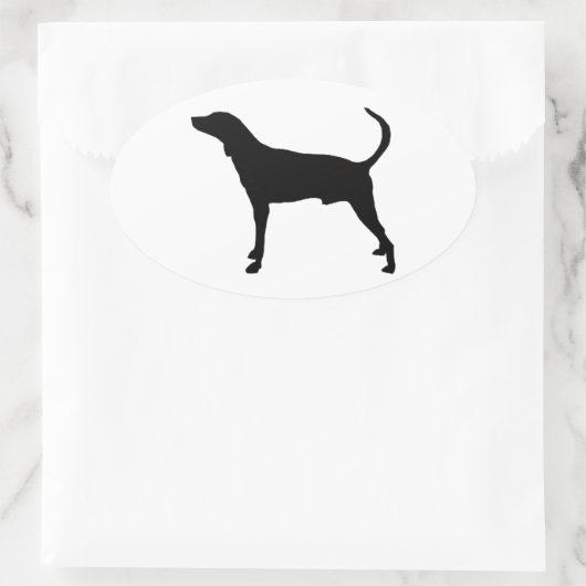 plotshond silhouet ovale sticker (Tas)