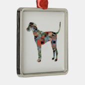 Plott Geometric Pattern Silhouette Pset Metalen Ornament (Rechts)