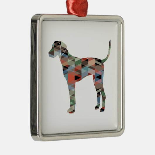 Plott Geometric Pattern Silhouette Pset Metalen Ornament (Rechts)