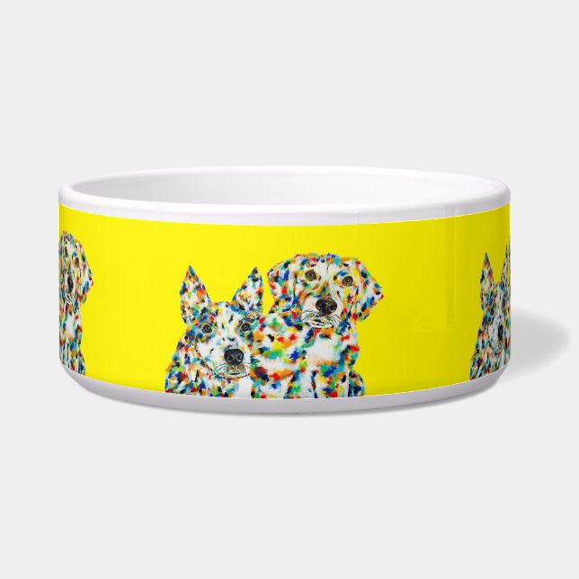 Plott Hound & Australian Shepherd Dog Bowl Voerbakje (Voorkant)