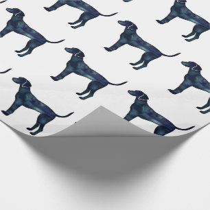 Plott Hound Black Waterverf Silhouette Cadeaupapier