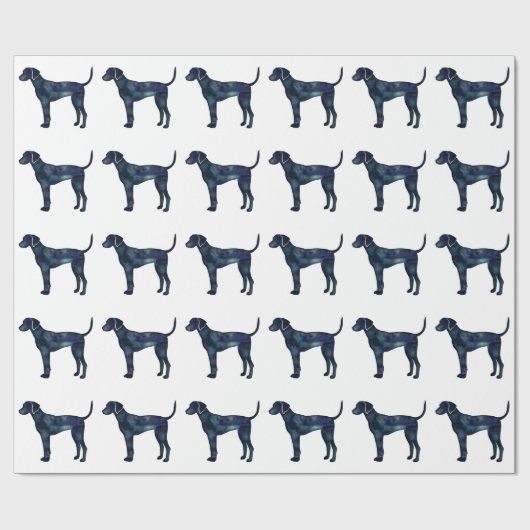 Plott Hound Black Waterverf Silhouette Cadeaupapier (Vlak)