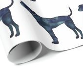Plott Hound Black Waterverf Silhouette Cadeaupapier (Rol Hoek)