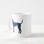 Plott Hound Black Waterverf Silhouette Koffiemok (Voorkant links)
