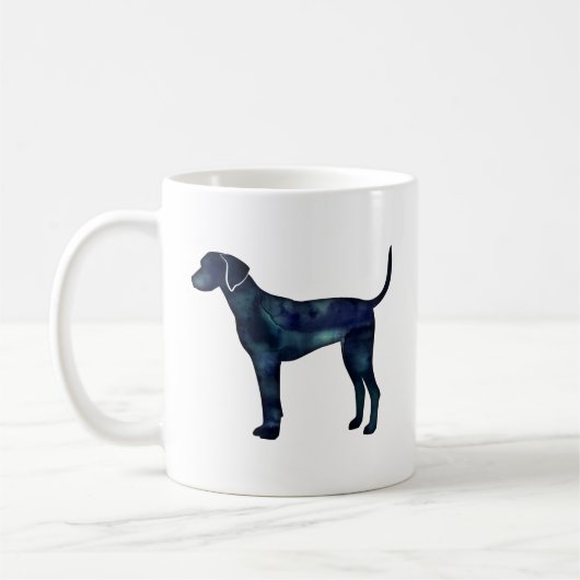 Plott Hound Black Waterverf Silhouette Koffiemok (Links)