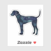 Plott Hound Black Waterverf Silhouette Sticker (Vel)