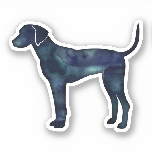 Plott Hound Black Waterverf Silhouette Sticker (Voorkant)