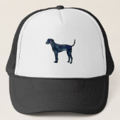 Plott Hound Black Waterverf Silhouette Trucker Pet (Voorkant)