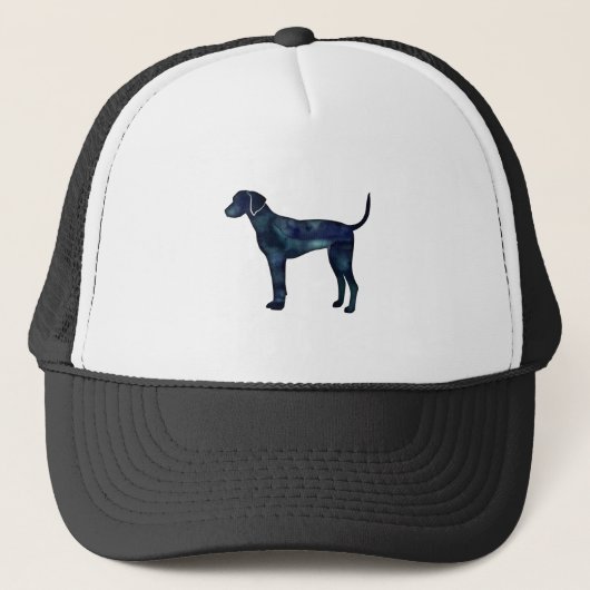 Plott Hound Black Waterverf Silhouette Trucker Pet (Voorkant)