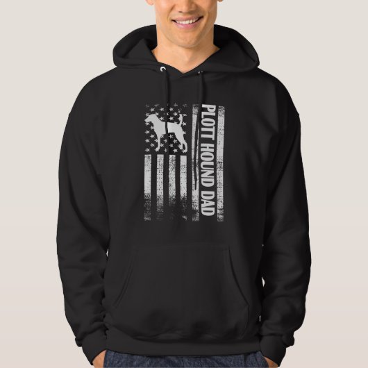 Plott Hound Dad US Flag Plott Hound Dog Owner Gift Hoodie (Voorkant)